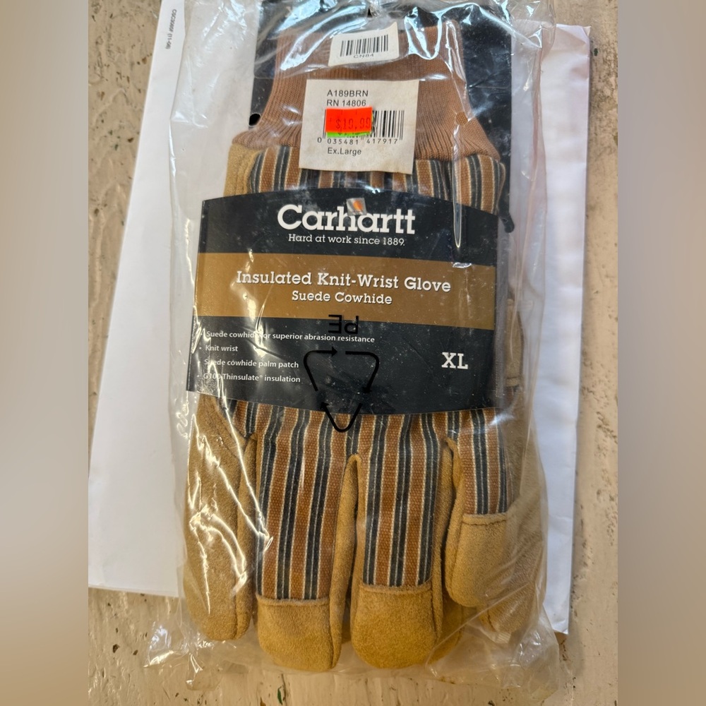 Carhartt Cowhide Insulated Knit Wrist Gloves